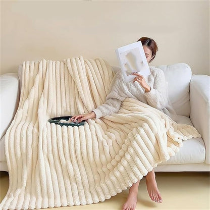Thickened Rabbit Plush Nap Blanket,Flannel Milk Velvet Cover Blanket,Winter Soft Cozy Shaggy Faux Rabbit Fur Throw Blanket,Office Nap Sofa Cover Blanket (Yellow, 100 * 150cm/39 * 59inch)