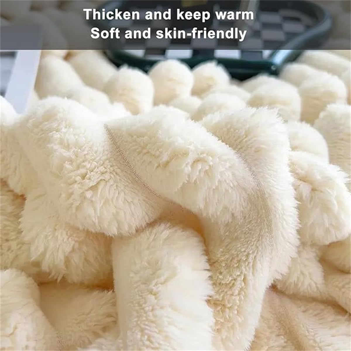 Thickened Rabbit Plush Nap Blanket,Flannel Milk Velvet Cover Blanket,Winter Soft Cozy Shaggy Faux Rabbit Fur Throw Blanket,Office Nap Sofa Cover Blanket (Yellow, 100 * 150cm/39 * 59inch)