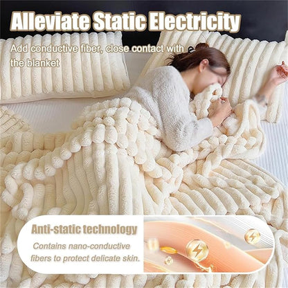 Thickened Rabbit Plush Nap Blanket,Flannel Milk Velvet Cover Blanket,Winter Soft Cozy Shaggy Faux Rabbit Fur Throw Blanket,Office Nap Sofa Cover Blanket (Yellow, 100 * 150cm/39 * 59inch)