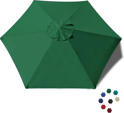 USA 7.5FT Replacement Covers 6 Ribs Market Patio Umbrella Canopy Cover (CANOPY ONLY) (Forest Green)