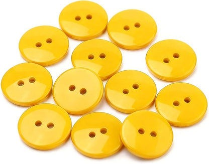 12 Pcs Sewing Buttons, 2-Hole Round Resin Buttons, Gold Yellow,12.5mm(1/2") | Crafts Decoration Buttons, Replace Button, Buttons for clothing/Sewing/Dresses/Sweaters/Coats/Suits/Hats/Jackets/DIY Creation