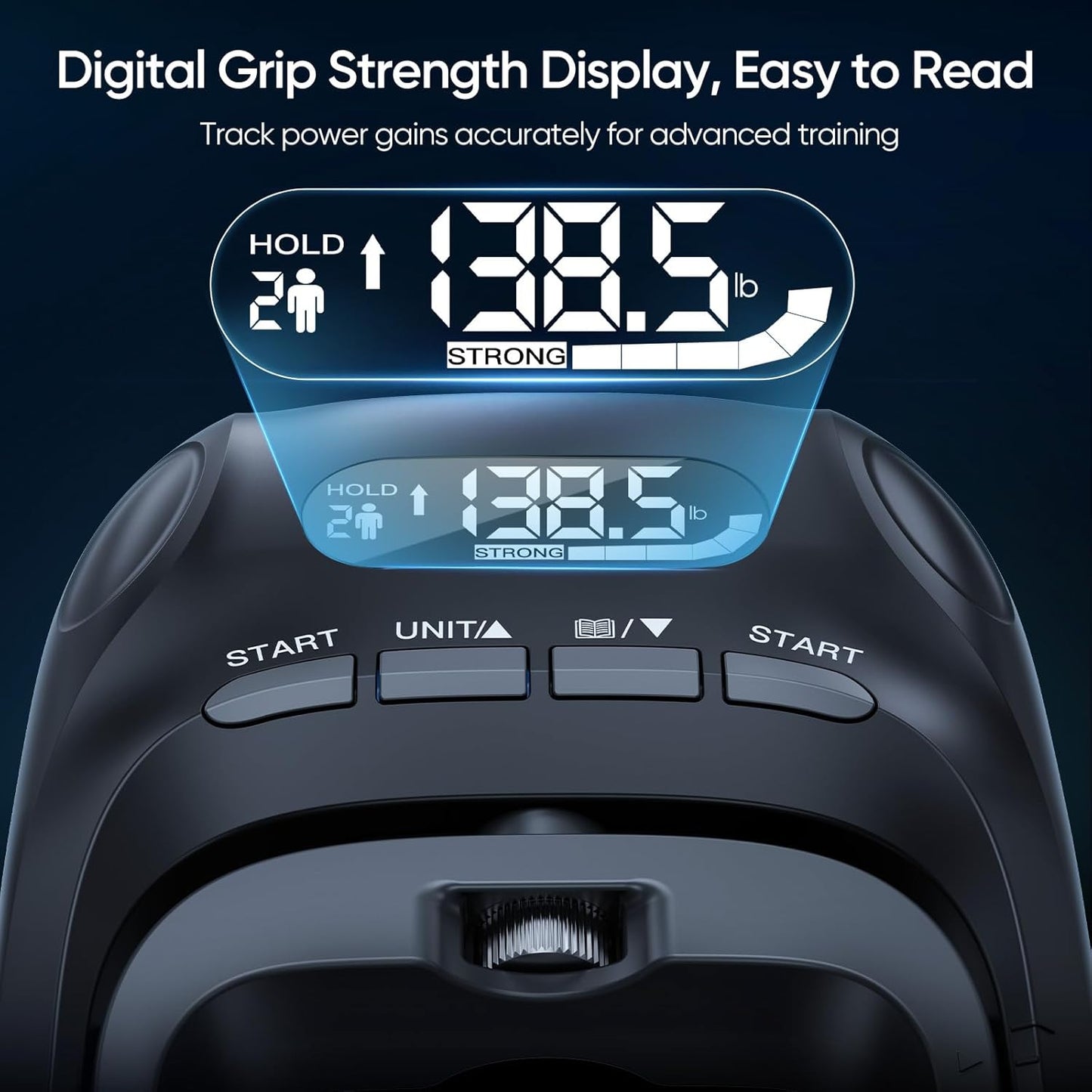 Grip Strength Trainer Kit, Digital Grip Strength Tester with Adjustable Hand Gripper Strengthener & Finger Exerciser, Track Progress for Fitness, Rehab & Strength Building (Advanced 3-in-1 Kit)