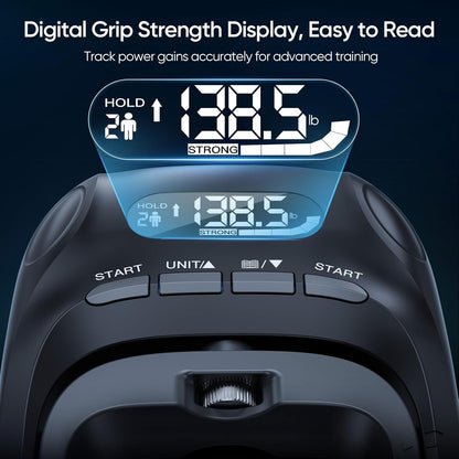 Grip Strength Trainer Kit, Digital Grip Strength Tester with Adjustable Hand Gripper Strengthener & Finger Exerciser, Track Progress for Fitness, Rehab & Strength Building (Advanced 3-in-1 Kit)