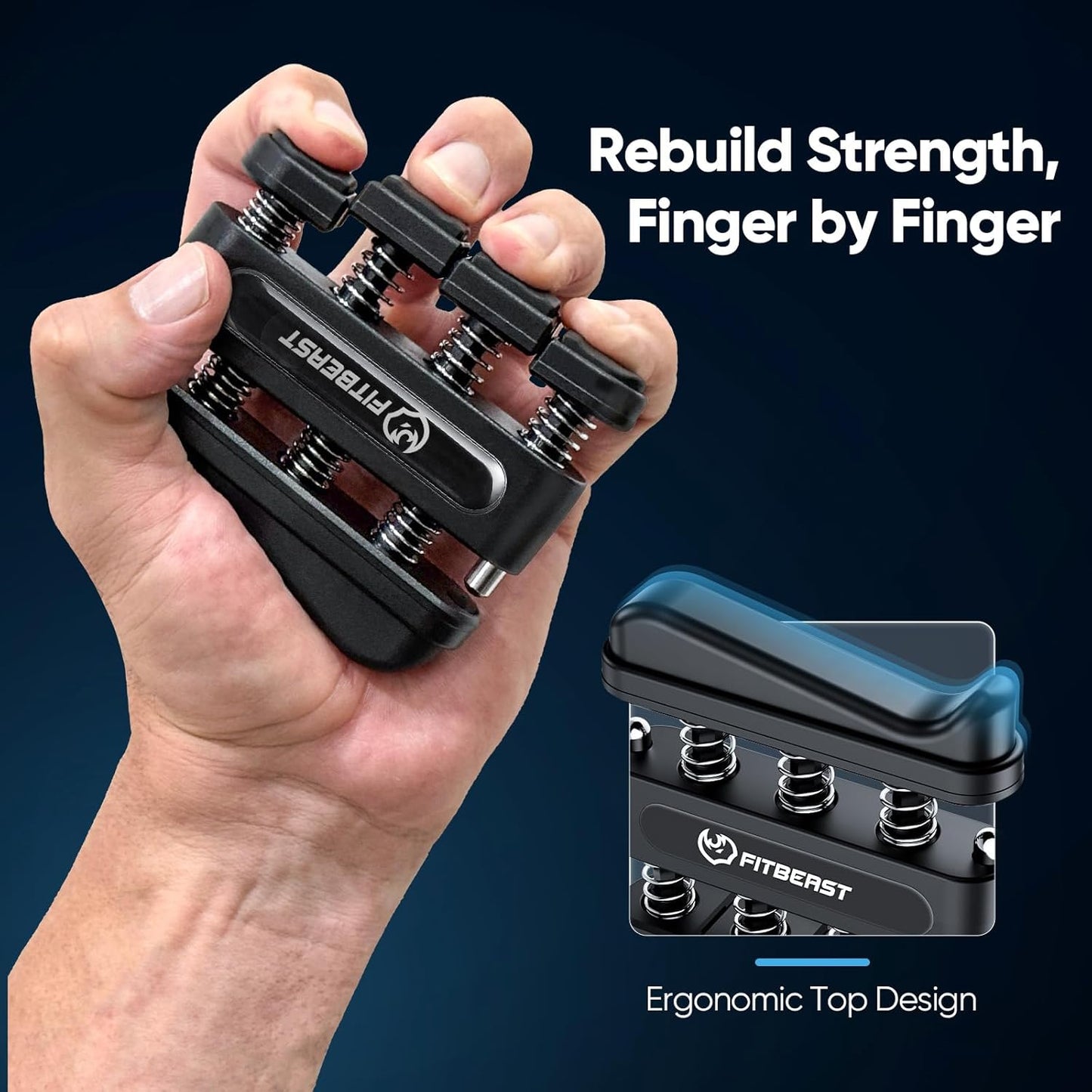 Grip Strength Trainer Kit, Digital Grip Strength Tester with Adjustable Hand Gripper Strengthener & Finger Exerciser, Track Progress for Fitness, Rehab & Strength Building (Advanced 3-in-1 Kit)