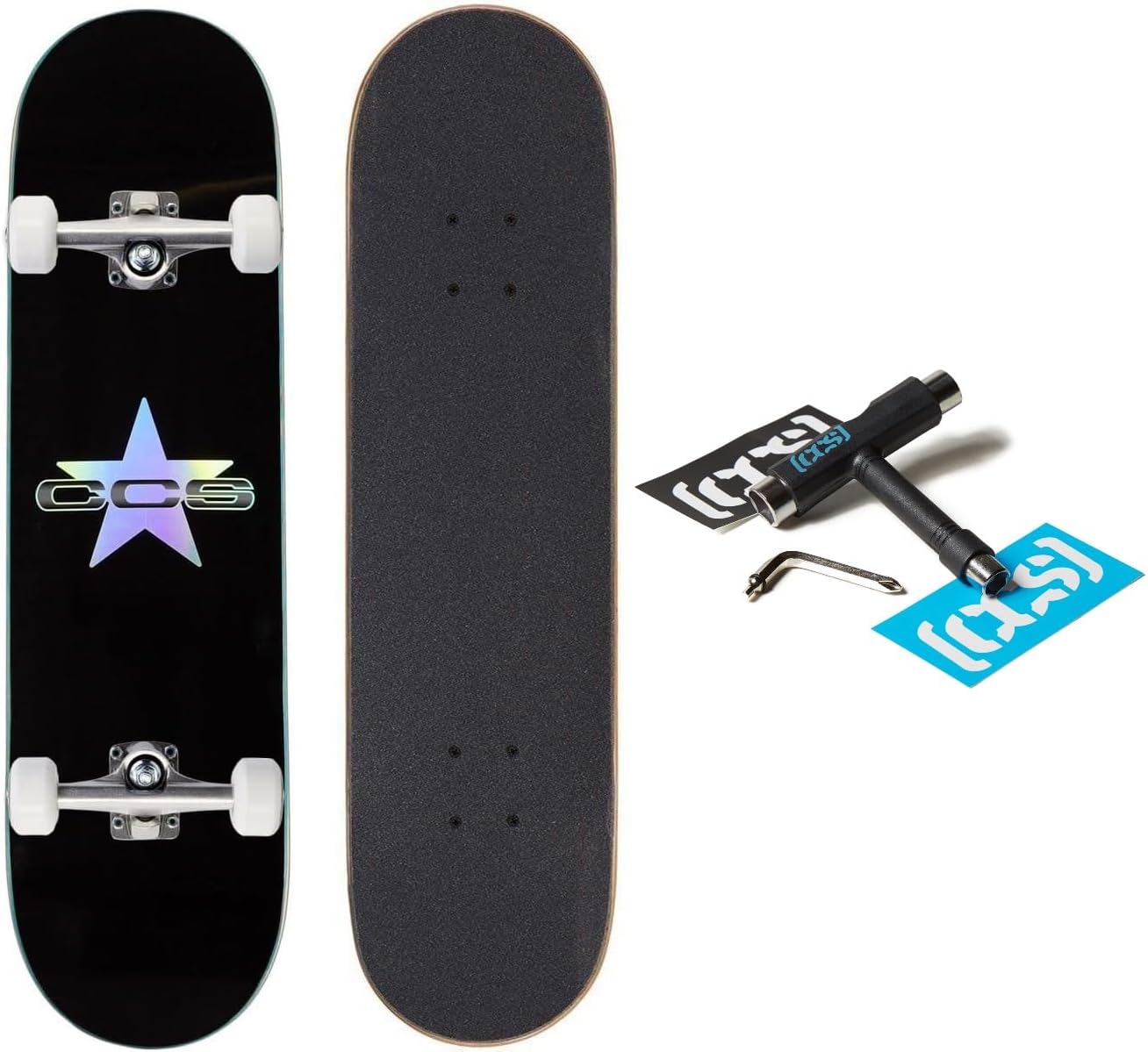 [ ] Skateboard Complete | Maple Wood | Professional Grade | Fully Assembled with Skate Tool & Stickers | Adults, Kids, Teens, Youth | Boys & Girls