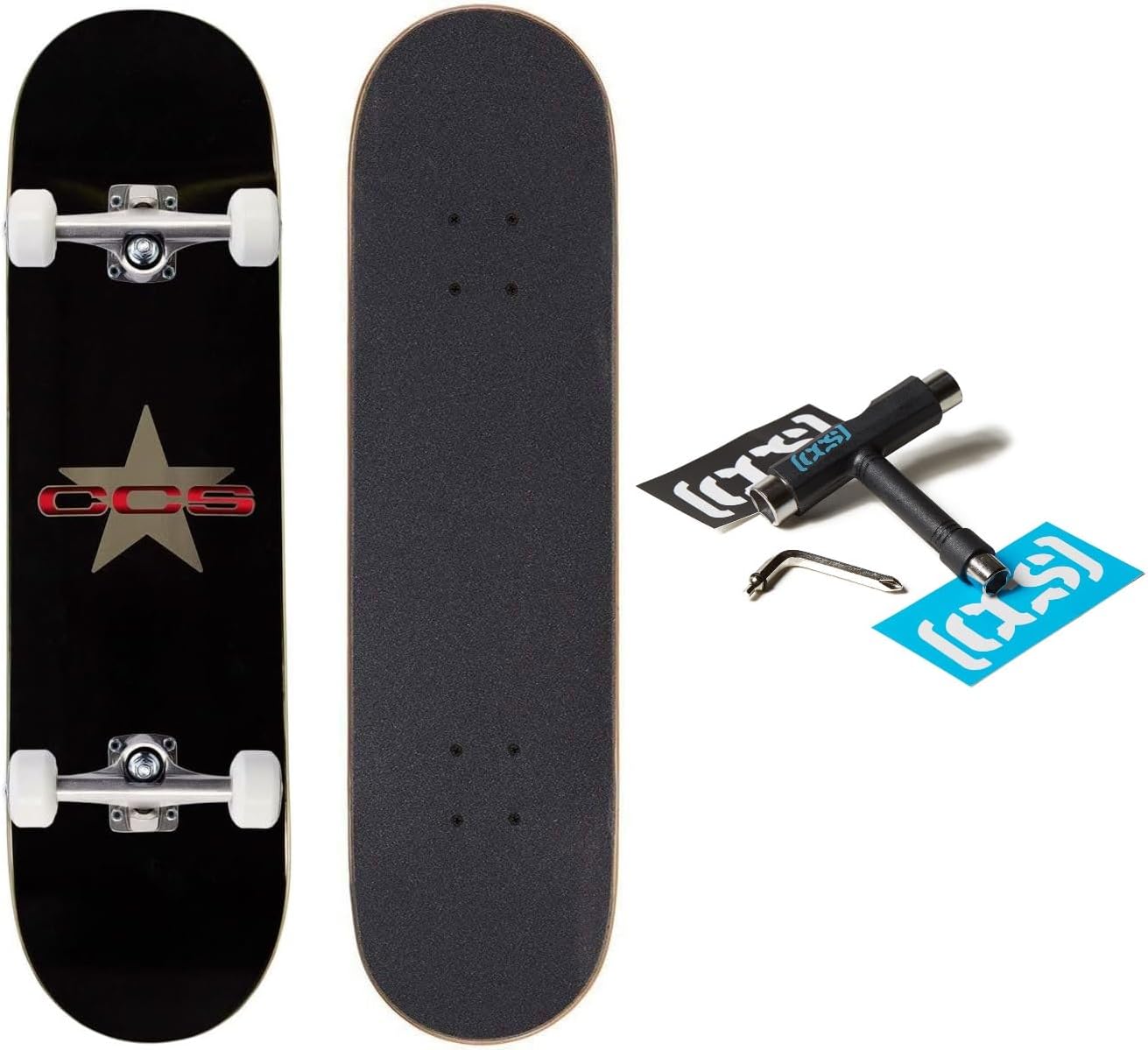 [ ] Skateboard Complete | Maple Wood | Professional Grade | Fully Assembled with Skate Tool & Stickers | Adults, Kids, Teens, Youth | Boys & Girls