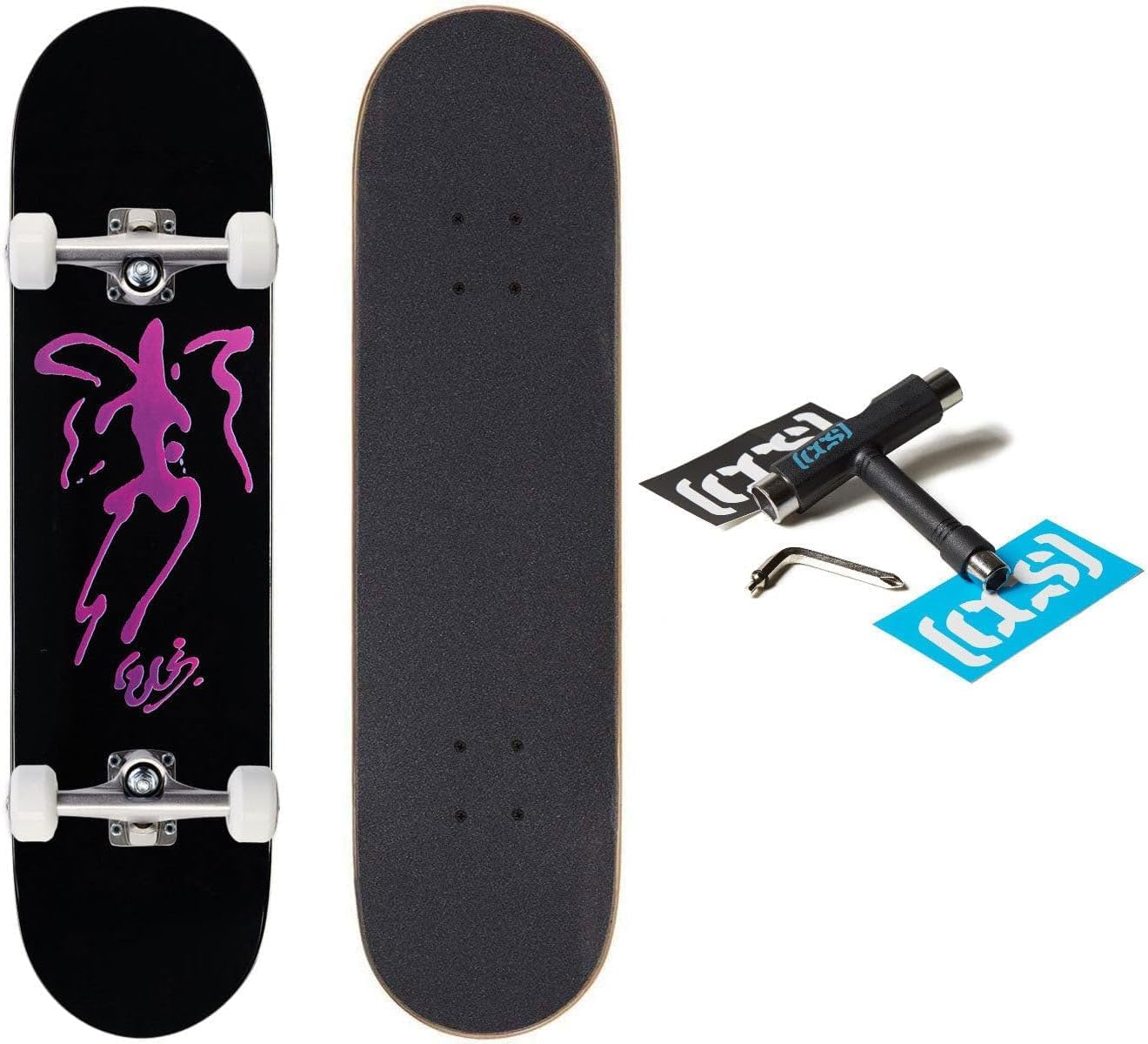 [ ] Skateboard Complete | Maple Wood | Professional Grade | Fully Assembled with Skate Tool & Stickers | Adults, Kids, Teens, Youth | Boys & Girls
