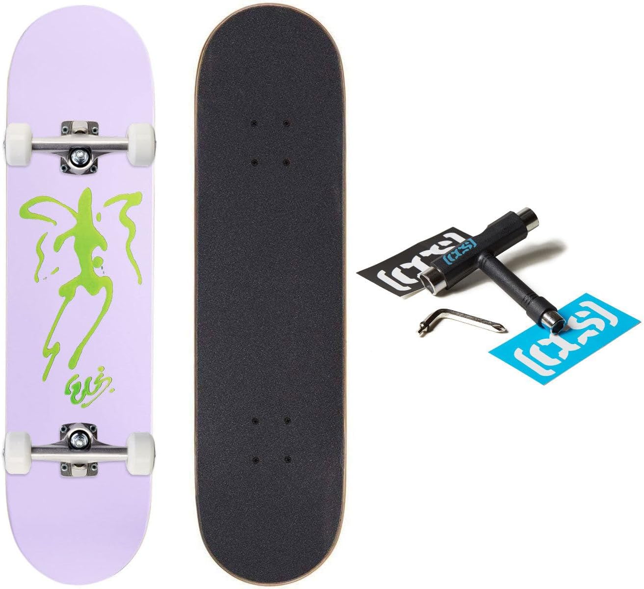 [ ] Skateboard Complete | Maple Wood | Professional Grade | Fully Assembled with Skate Tool & Stickers | Adults, Kids, Teens, Youth | Boys & Girls