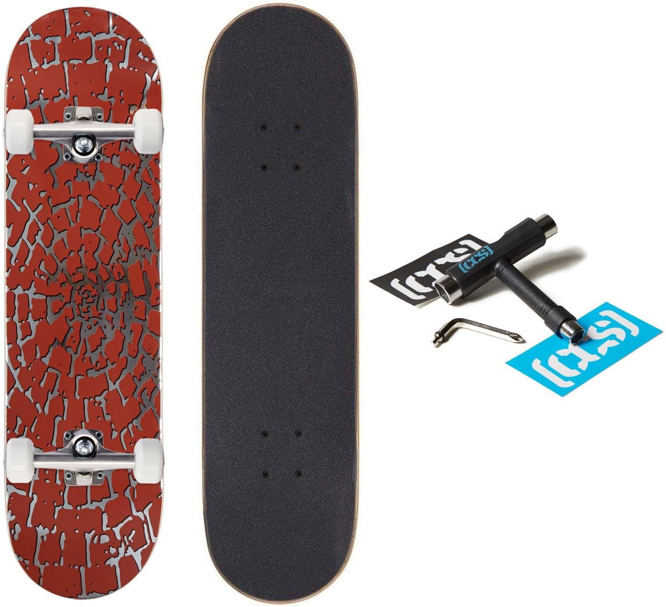 [ ] Skateboard Complete | Maple Wood | Professional Grade | Fully Assembled with Skate Tool & Stickers | Adults, Kids, Teens, Youth | Boys & Girls
