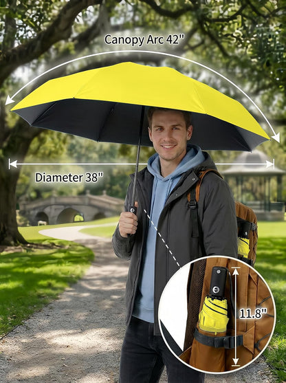 Compact Travel Umbrella Small Windproof Auto Open Close for UV Sun Protection UPF 50+ and Rain Fits Backpack Purse & Suitcase