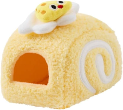 Rat Hamster Warm Bed House, Swiss Roll Cute Shape, Small Animal Cage Accessories for Mini Small Animal Mice, Chinchillas, Dwraf Hamsters, Multiple (Yellow (Cheese), S)
