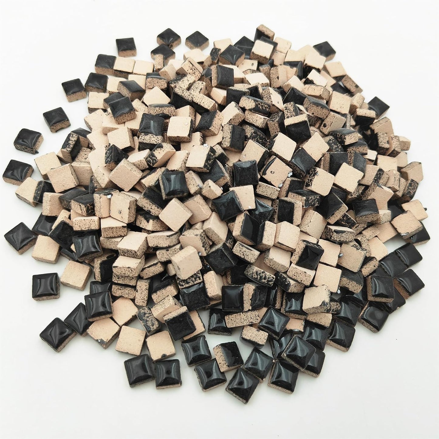 500PCS / 1.1LB Square Ceramic Mosaic Tiles, 0.4 x 0.4 inch Handmade Making Creative Micro Mosaic Tiles for DIY Art and Home Decorations (Yellow)