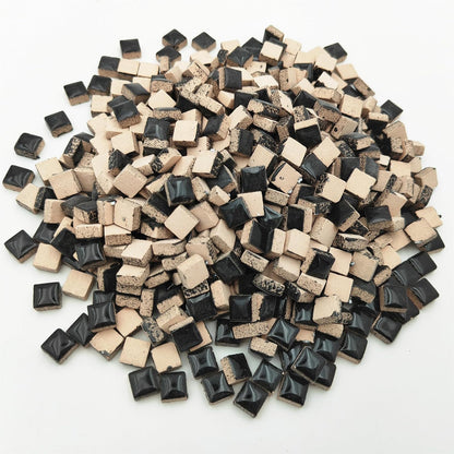 500PCS / 1.1LB Square Ceramic Mosaic Tiles, 0.4 x 0.4 inch Handmade Making Creative Micro Mosaic Tiles for DIY Art and Home Decorations (Yellow)