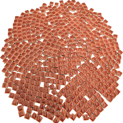 500PCS / 1.1LB Square Ceramic Mosaic Tiles, 0.4 x 0.4 inch Handmade Making Creative Micro Mosaic Tiles for DIY Art and Home Decorations (Yellow)