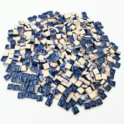 500PCS / 1.1LB Square Ceramic Mosaic Tiles, 0.4 x 0.4 inch Handmade Making Creative Micro Mosaic Tiles for DIY Art and Home Decorations (Yellow)
