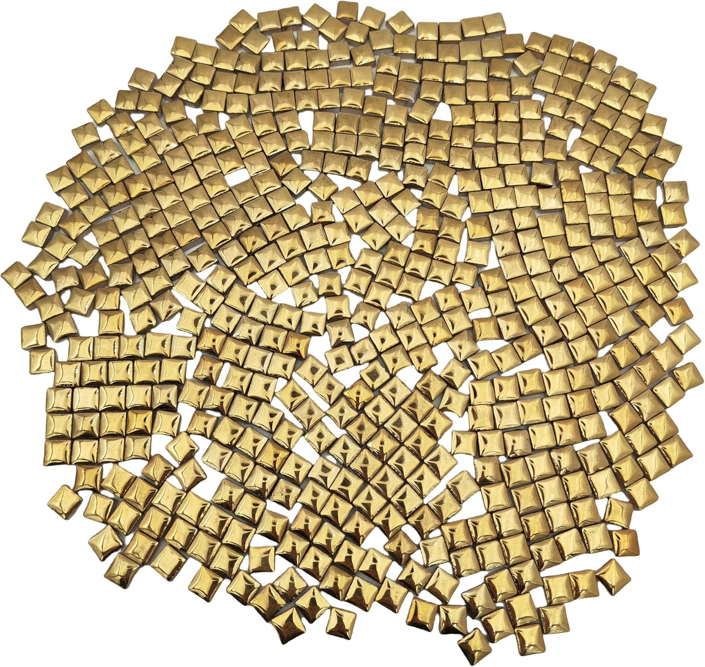 500PCS / 1.1LB Square Ceramic Mosaic Tiles, 0.4 x 0.4 inch Handmade Making Creative Micro Mosaic Tiles for DIY Art and Home Decorations (Yellow)