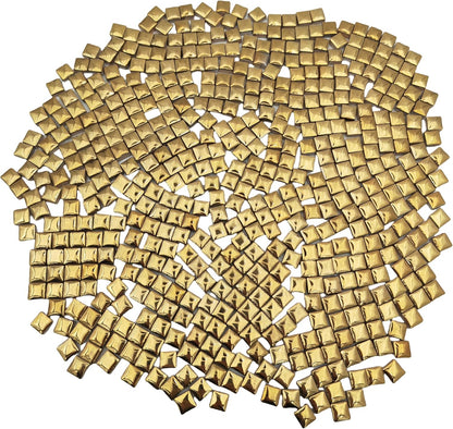 500PCS / 1.1LB Square Ceramic Mosaic Tiles, 0.4 x 0.4 inch Handmade Making Creative Micro Mosaic Tiles for DIY Art and Home Decorations (Yellow)