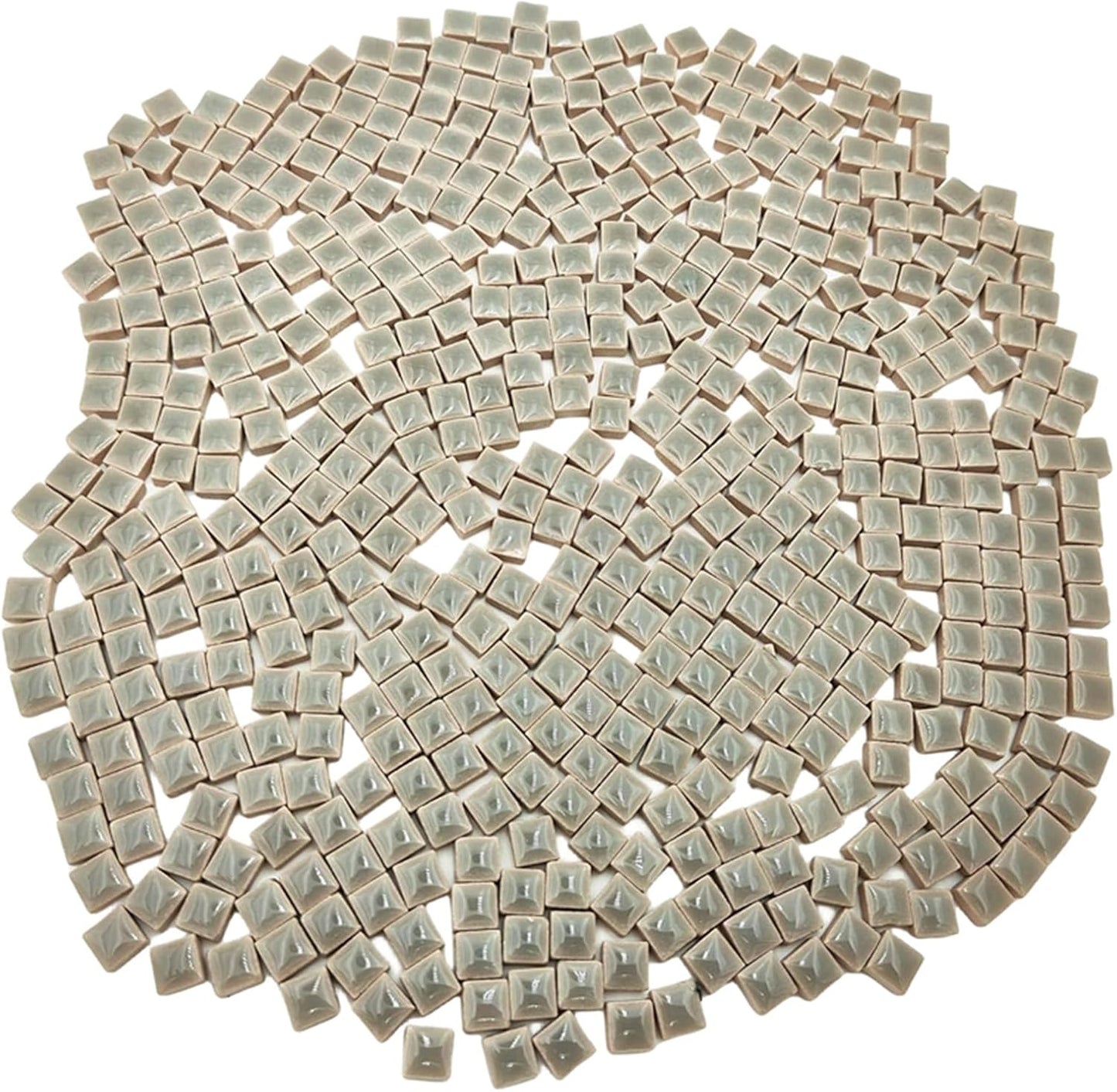 500PCS / 1.1LB Square Ceramic Mosaic Tiles, 0.4 x 0.4 inch Handmade Making Creative Micro Mosaic Tiles for DIY Art and Home Decorations (Yellow)