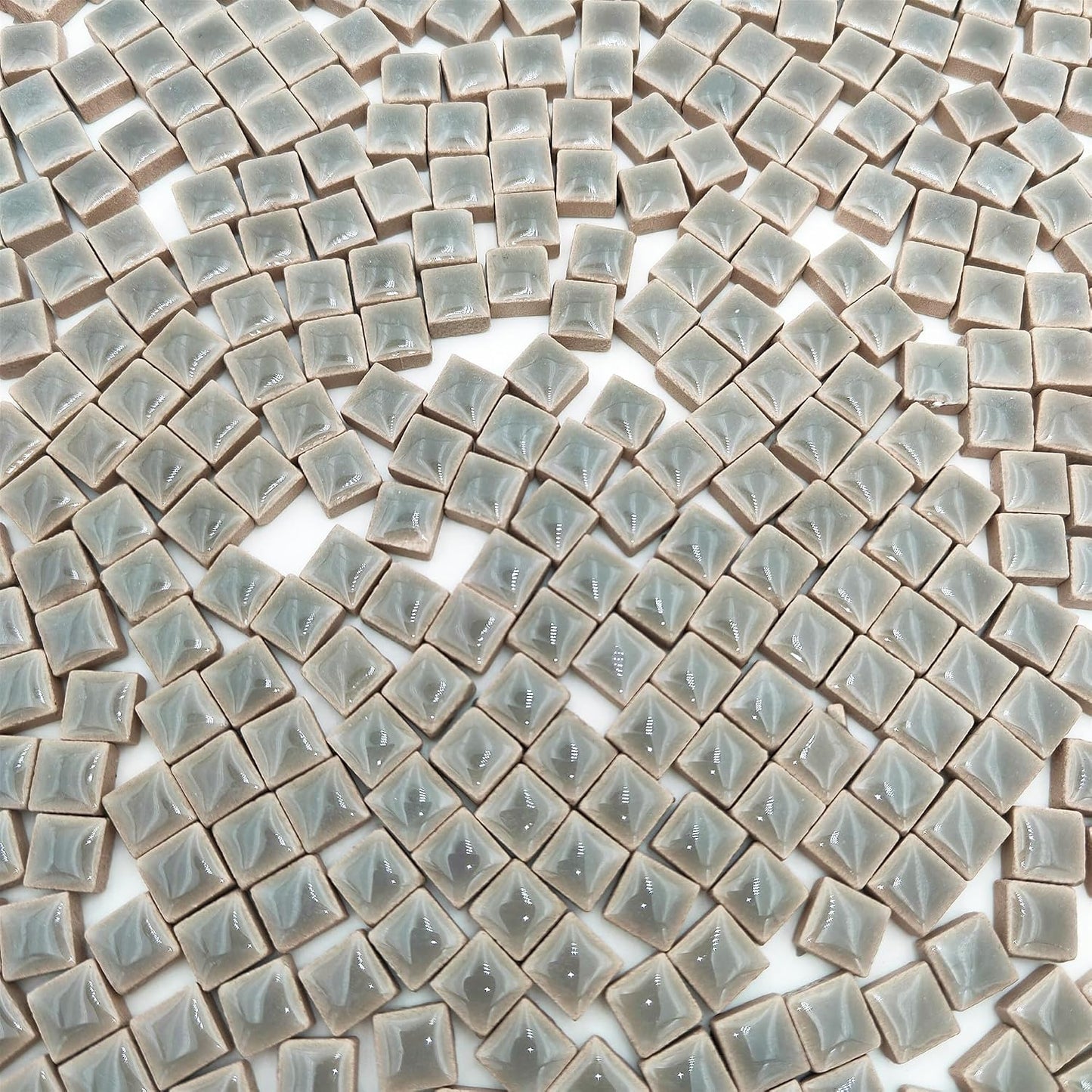 500PCS / 1.1LB Square Ceramic Mosaic Tiles, 0.4 x 0.4 inch Handmade Making Creative Micro Mosaic Tiles for DIY Art and Home Decorations (Yellow)