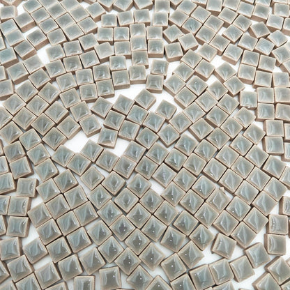 500PCS / 1.1LB Square Ceramic Mosaic Tiles, 0.4 x 0.4 inch Handmade Making Creative Micro Mosaic Tiles for DIY Art and Home Decorations (Yellow)