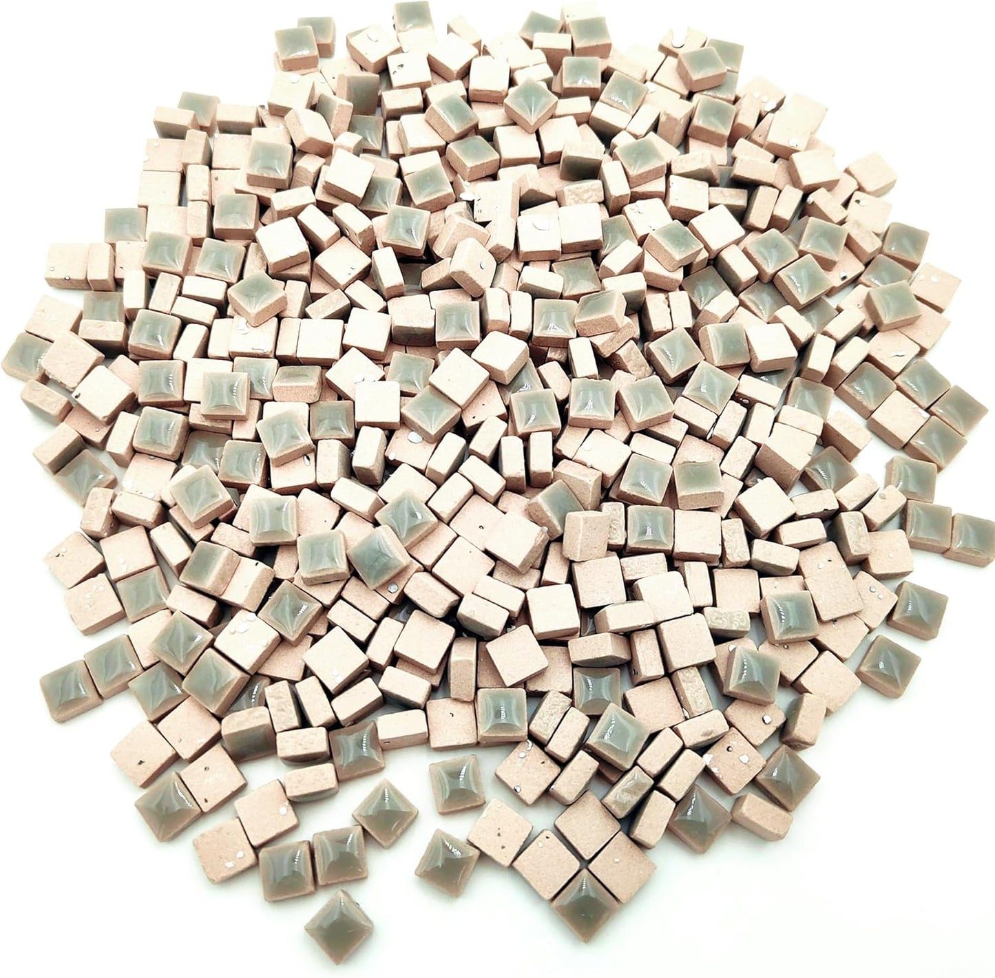 500PCS / 1.1LB Square Ceramic Mosaic Tiles, 0.4 x 0.4 inch Handmade Making Creative Micro Mosaic Tiles for DIY Art and Home Decorations (Yellow)
