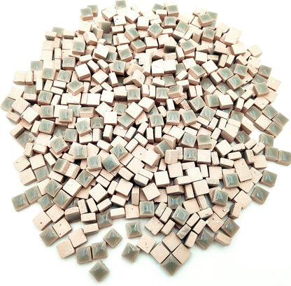 500PCS / 1.1LB Square Ceramic Mosaic Tiles, 0.4 x 0.4 inch Handmade Making Creative Micro Mosaic Tiles for DIY Art and Home Decorations (Yellow)