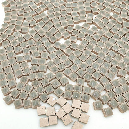 500PCS / 1.1LB Square Ceramic Mosaic Tiles, 0.4 x 0.4 inch Handmade Making Creative Micro Mosaic Tiles for DIY Art and Home Decorations (Yellow)