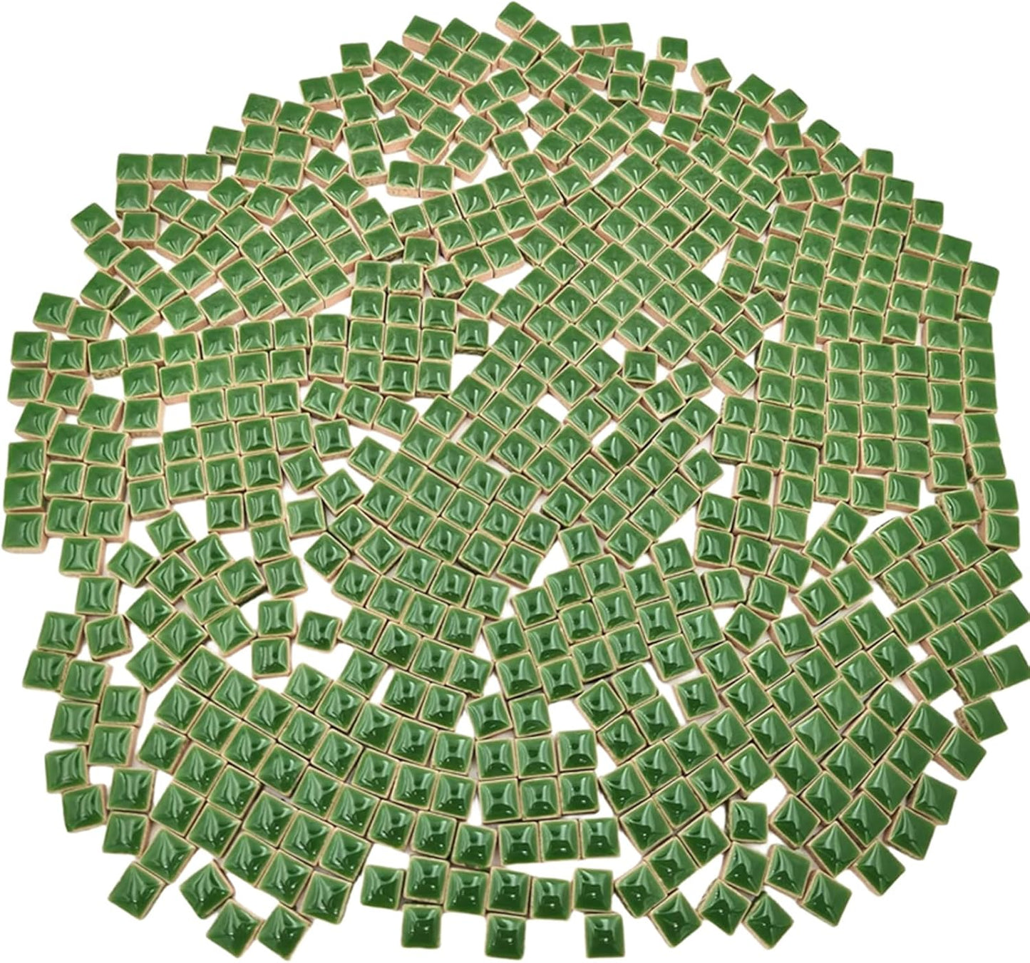 500PCS / 1.1LB Square Ceramic Mosaic Tiles, 0.4 x 0.4 inch Handmade Making Creative Micro Mosaic Tiles for DIY Art and Home Decorations (Yellow)