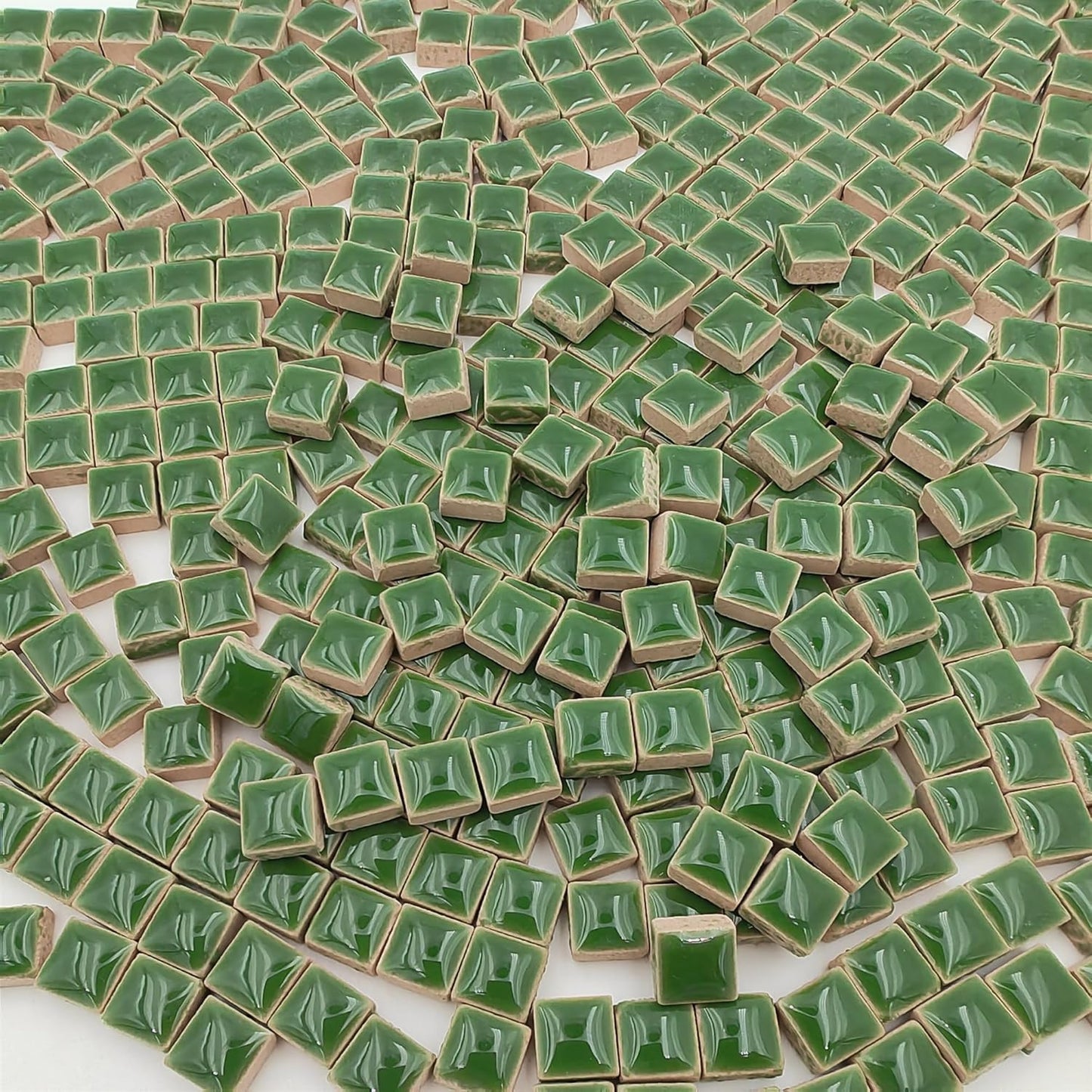500PCS / 1.1LB Square Ceramic Mosaic Tiles, 0.4 x 0.4 inch Handmade Making Creative Micro Mosaic Tiles for DIY Art and Home Decorations (Yellow)