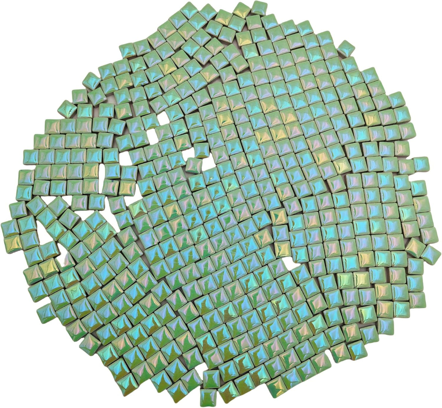 500PCS / 1.1LB Square Ceramic Mosaic Tiles, 0.4 x 0.4 inch Handmade Making Creative Micro Mosaic Tiles for DIY Art and Home Decorations (Yellow)