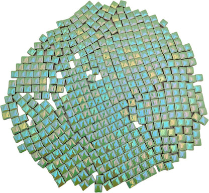 500PCS / 1.1LB Square Ceramic Mosaic Tiles, 0.4 x 0.4 inch Handmade Making Creative Micro Mosaic Tiles for DIY Art and Home Decorations (Yellow)