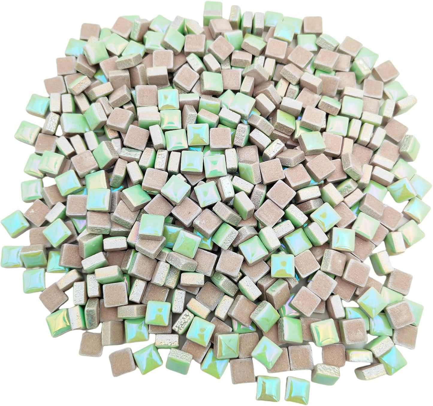 500PCS / 1.1LB Square Ceramic Mosaic Tiles, 0.4 x 0.4 inch Handmade Making Creative Micro Mosaic Tiles for DIY Art and Home Decorations (Yellow)