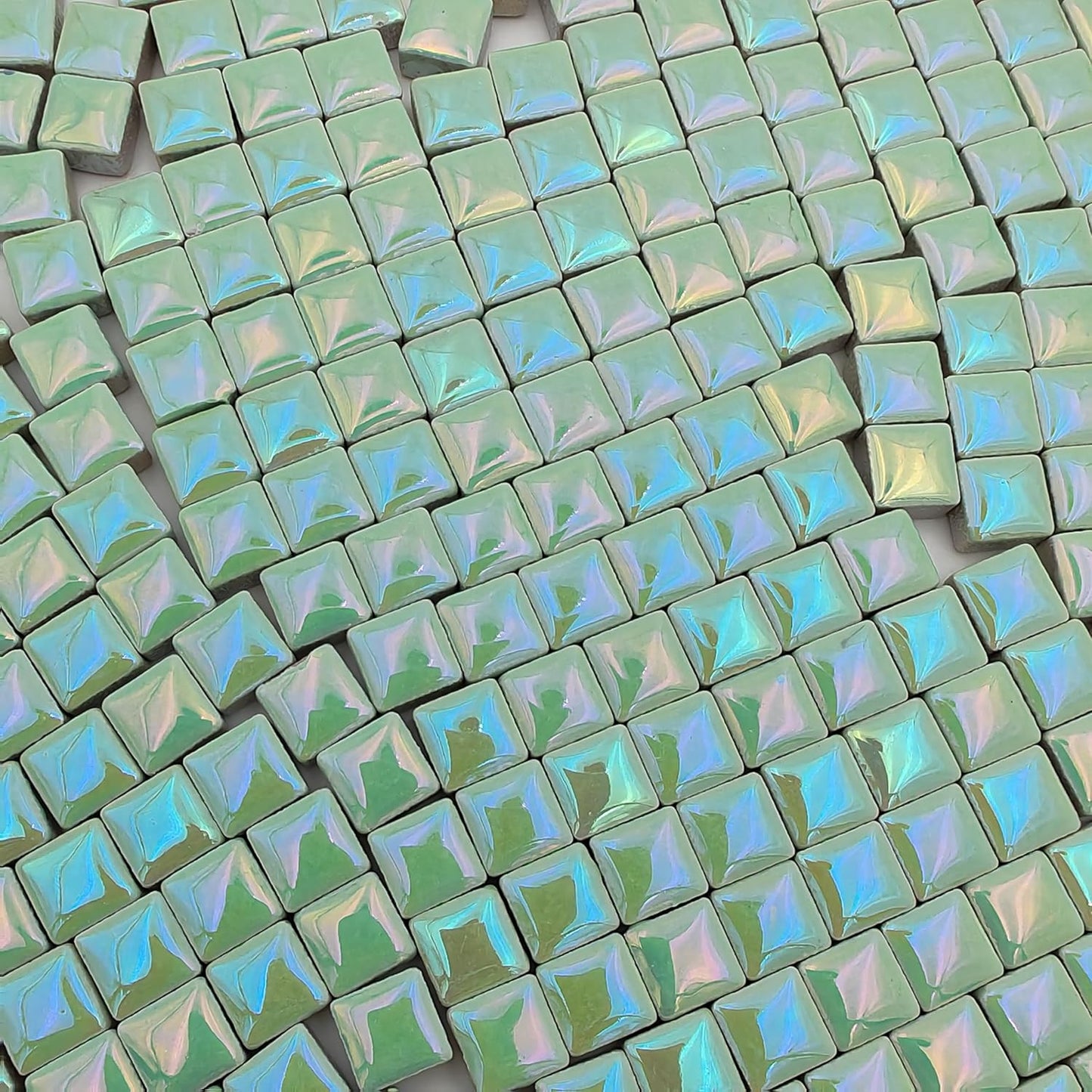 500PCS / 1.1LB Square Ceramic Mosaic Tiles, 0.4 x 0.4 inch Handmade Making Creative Micro Mosaic Tiles for DIY Art and Home Decorations (Yellow)