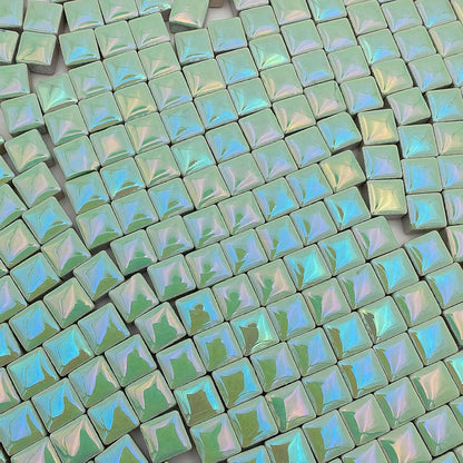 500PCS / 1.1LB Square Ceramic Mosaic Tiles, 0.4 x 0.4 inch Handmade Making Creative Micro Mosaic Tiles for DIY Art and Home Decorations (Yellow)
