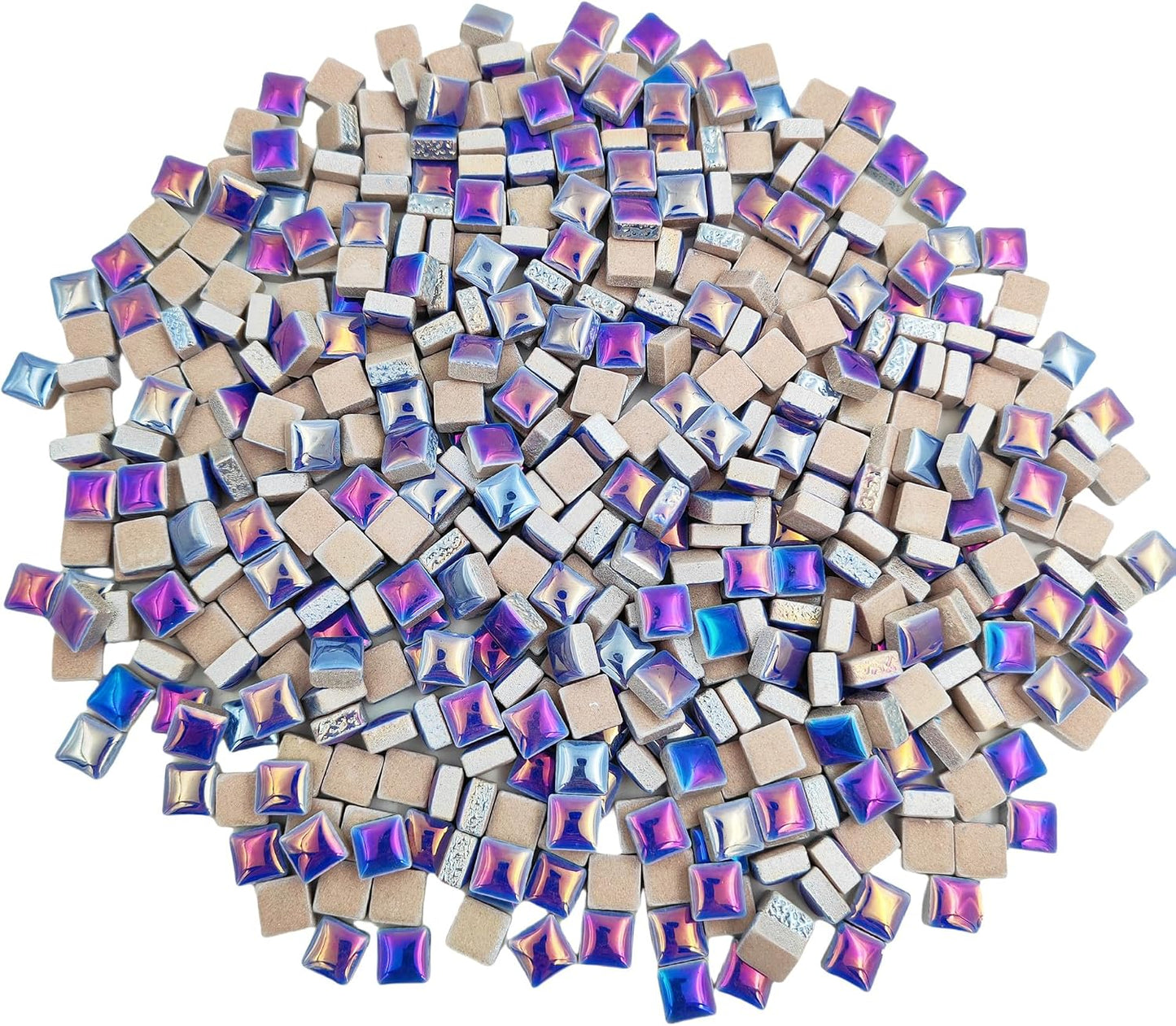 500PCS / 1.1LB Square Ceramic Mosaic Tiles, 0.4 x 0.4 inch Handmade Making Creative Micro Mosaic Tiles for DIY Art and Home Decorations (Yellow)