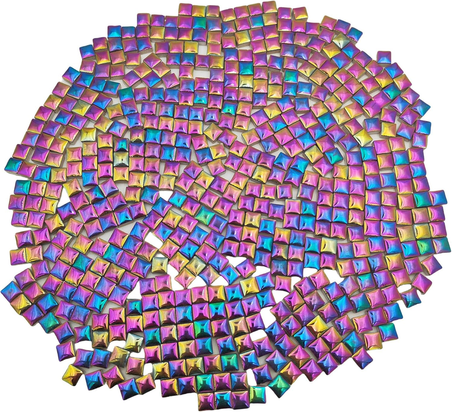 500PCS / 1.1LB Square Ceramic Mosaic Tiles, 0.4 x 0.4 inch Handmade Making Creative Micro Mosaic Tiles for DIY Art and Home Decorations (Yellow)