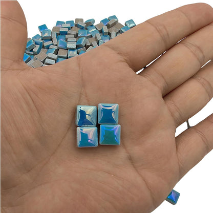 500PCS / 1.1LB Square Ceramic Mosaic Tiles, 0.4 x 0.4 inch Handmade Making Creative Micro Mosaic Tiles for DIY Art and Home Decorations (Yellow)