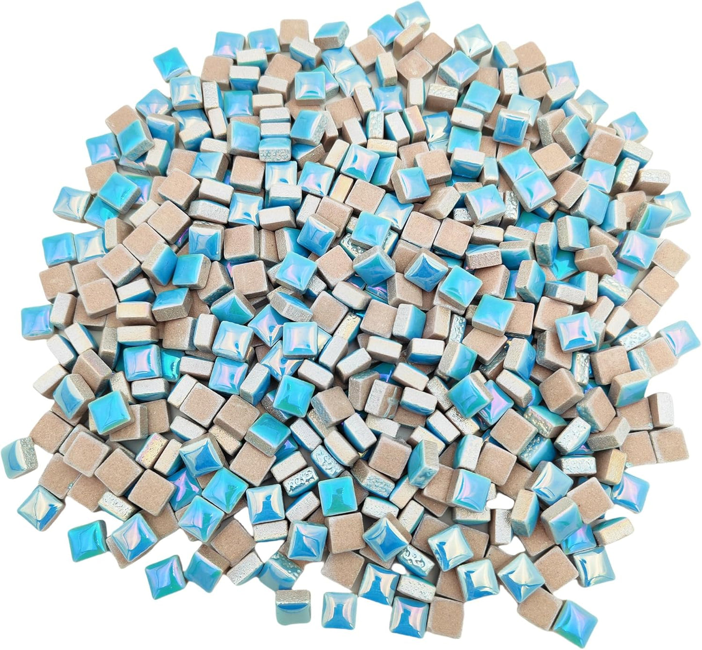 500PCS / 1.1LB Square Ceramic Mosaic Tiles, 0.4 x 0.4 inch Handmade Making Creative Micro Mosaic Tiles for DIY Art and Home Decorations (Yellow)