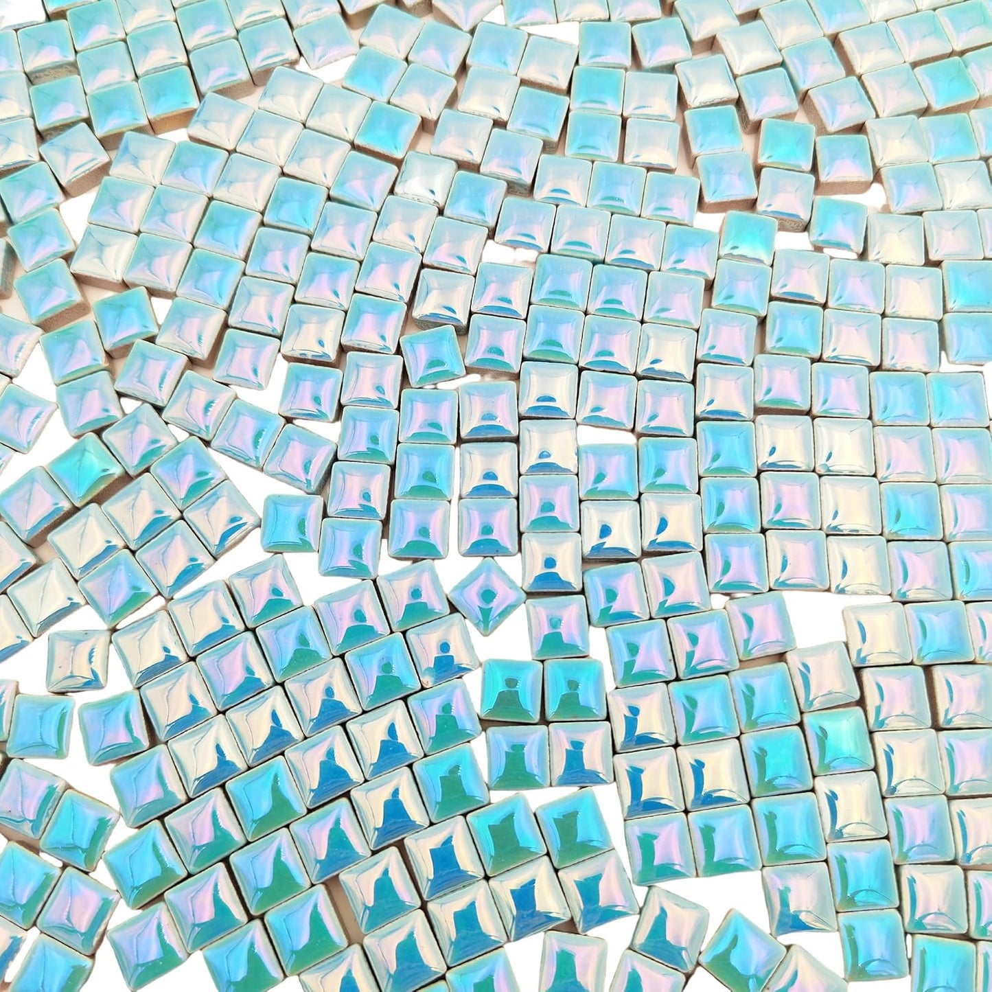 500PCS / 1.1LB Square Ceramic Mosaic Tiles, 0.4 x 0.4 inch Handmade Making Creative Micro Mosaic Tiles for DIY Art and Home Decorations (Yellow)