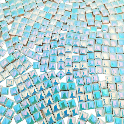 500PCS / 1.1LB Square Ceramic Mosaic Tiles, 0.4 x 0.4 inch Handmade Making Creative Micro Mosaic Tiles for DIY Art and Home Decorations (Yellow)