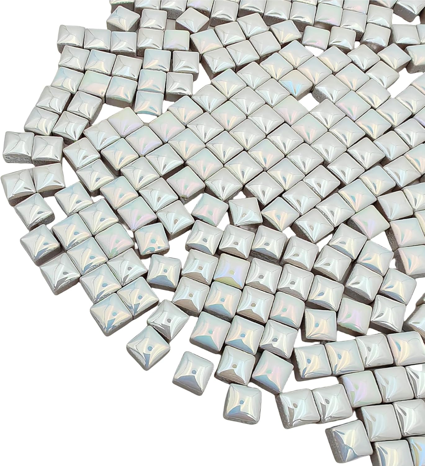 500PCS / 1.1LB Square Ceramic Mosaic Tiles, 0.4 x 0.4 inch Handmade Making Creative Micro Mosaic Tiles for DIY Art and Home Decorations (Yellow)