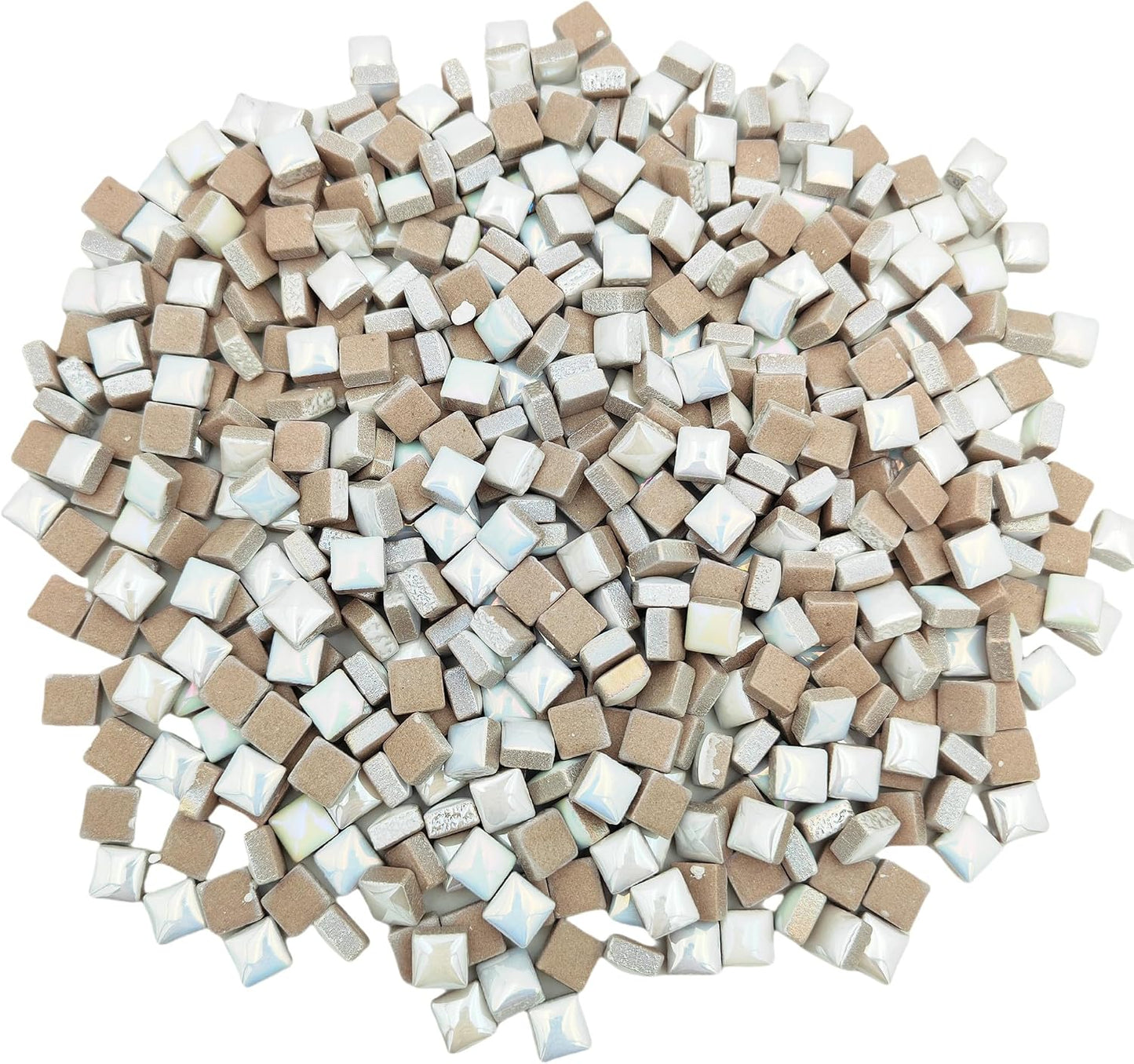 500PCS / 1.1LB Square Ceramic Mosaic Tiles, 0.4 x 0.4 inch Handmade Making Creative Micro Mosaic Tiles for DIY Art and Home Decorations (Yellow)