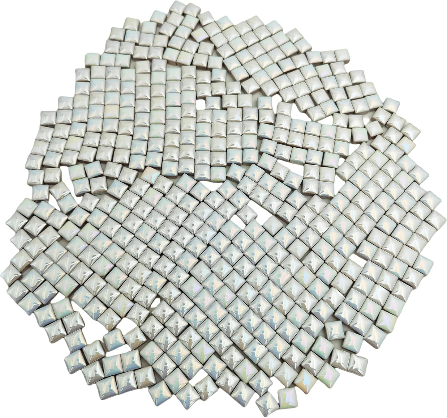 500PCS / 1.1LB Square Ceramic Mosaic Tiles, 0.4 x 0.4 inch Handmade Making Creative Micro Mosaic Tiles for DIY Art and Home Decorations (Yellow)