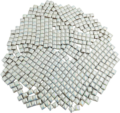 500PCS / 1.1LB Square Ceramic Mosaic Tiles, 0.4 x 0.4 inch Handmade Making Creative Micro Mosaic Tiles for DIY Art and Home Decorations (Yellow)