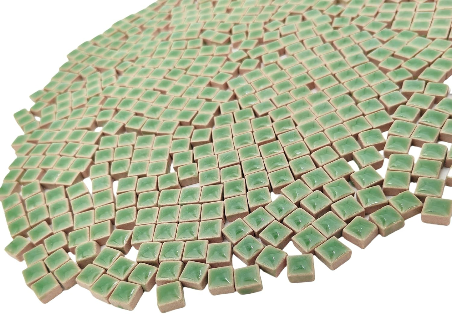 500PCS / 1.1LB Square Ceramic Mosaic Tiles, 0.4 x 0.4 inch Handmade Making Creative Micro Mosaic Tiles for DIY Art and Home Decorations (Yellow)