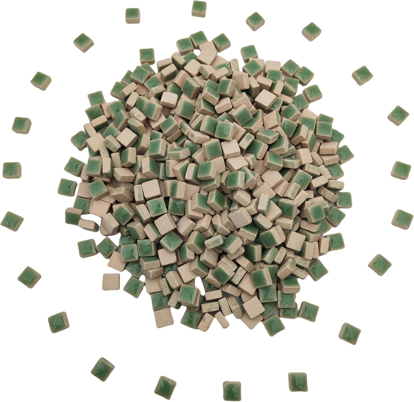 500PCS / 1.1LB Square Ceramic Mosaic Tiles, 0.4 x 0.4 inch Handmade Making Creative Micro Mosaic Tiles for DIY Art and Home Decorations (Yellow)