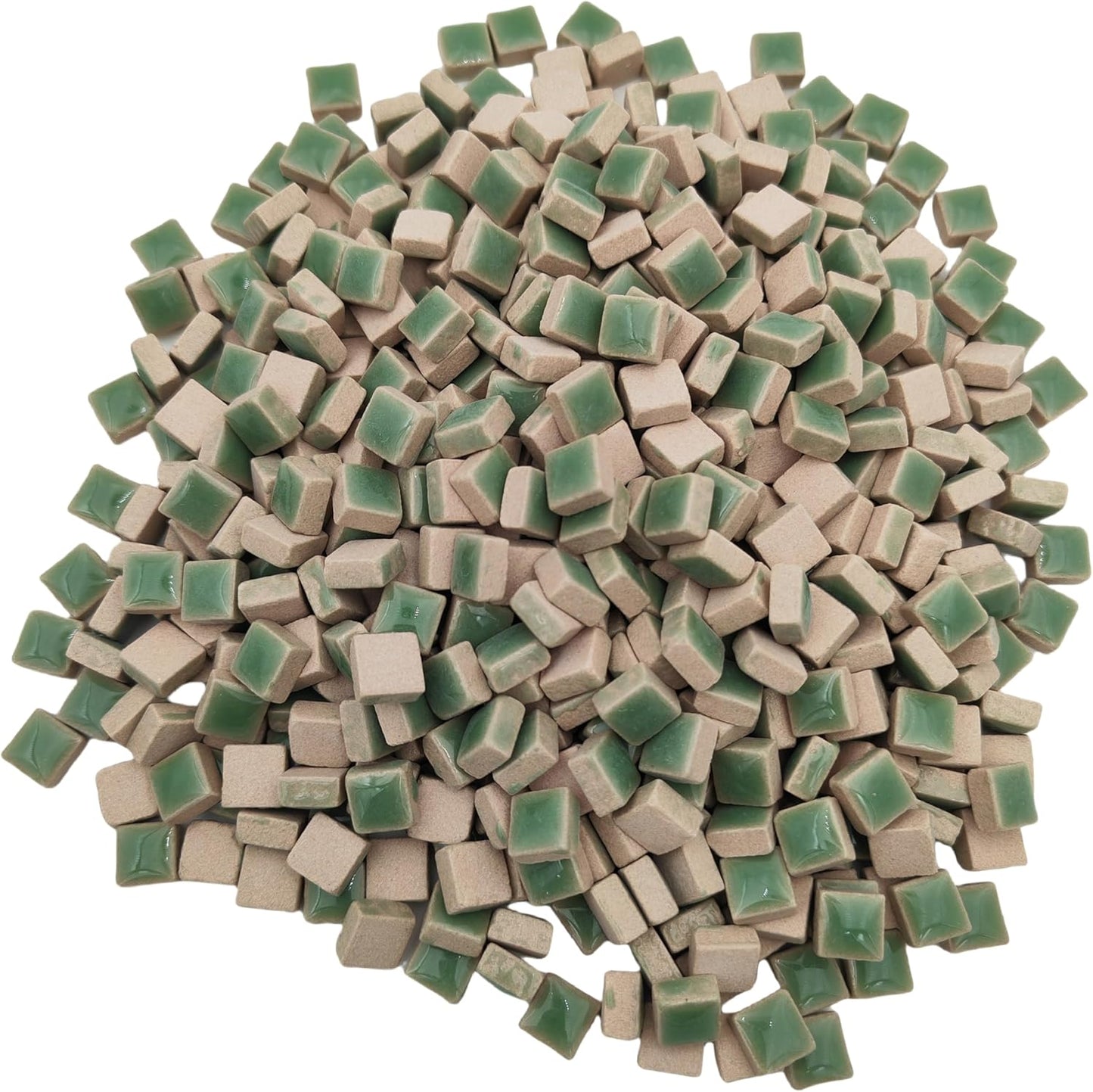 500PCS / 1.1LB Square Ceramic Mosaic Tiles, 0.4 x 0.4 inch Handmade Making Creative Micro Mosaic Tiles for DIY Art and Home Decorations (Yellow)