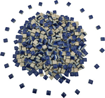 500PCS / 1.1LB Square Ceramic Mosaic Tiles, 0.4 x 0.4 inch Handmade Making Creative Micro Mosaic Tiles for DIY Art and Home Decorations (Yellow)