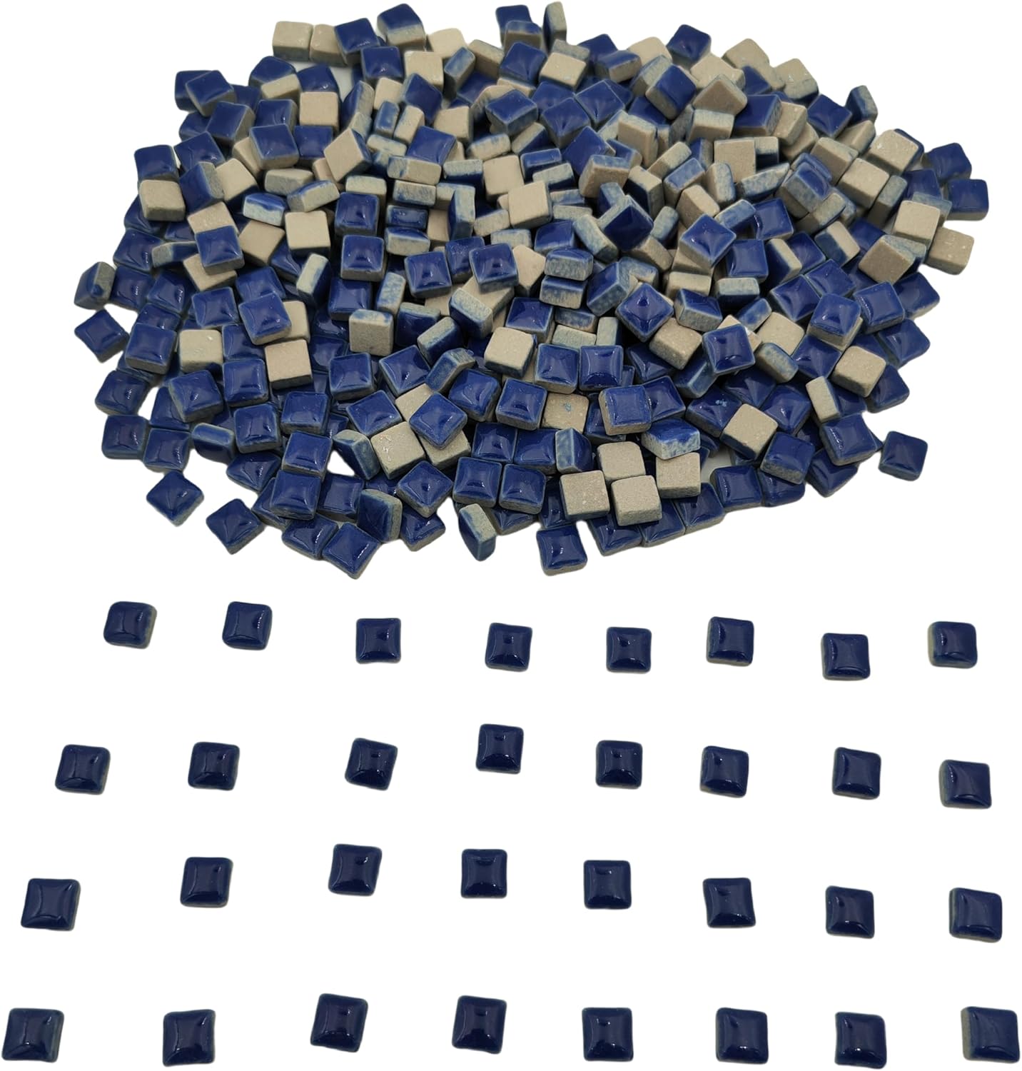 500PCS / 1.1LB Square Ceramic Mosaic Tiles, 0.4 x 0.4 inch Handmade Making Creative Micro Mosaic Tiles for DIY Art and Home Decorations (Yellow)