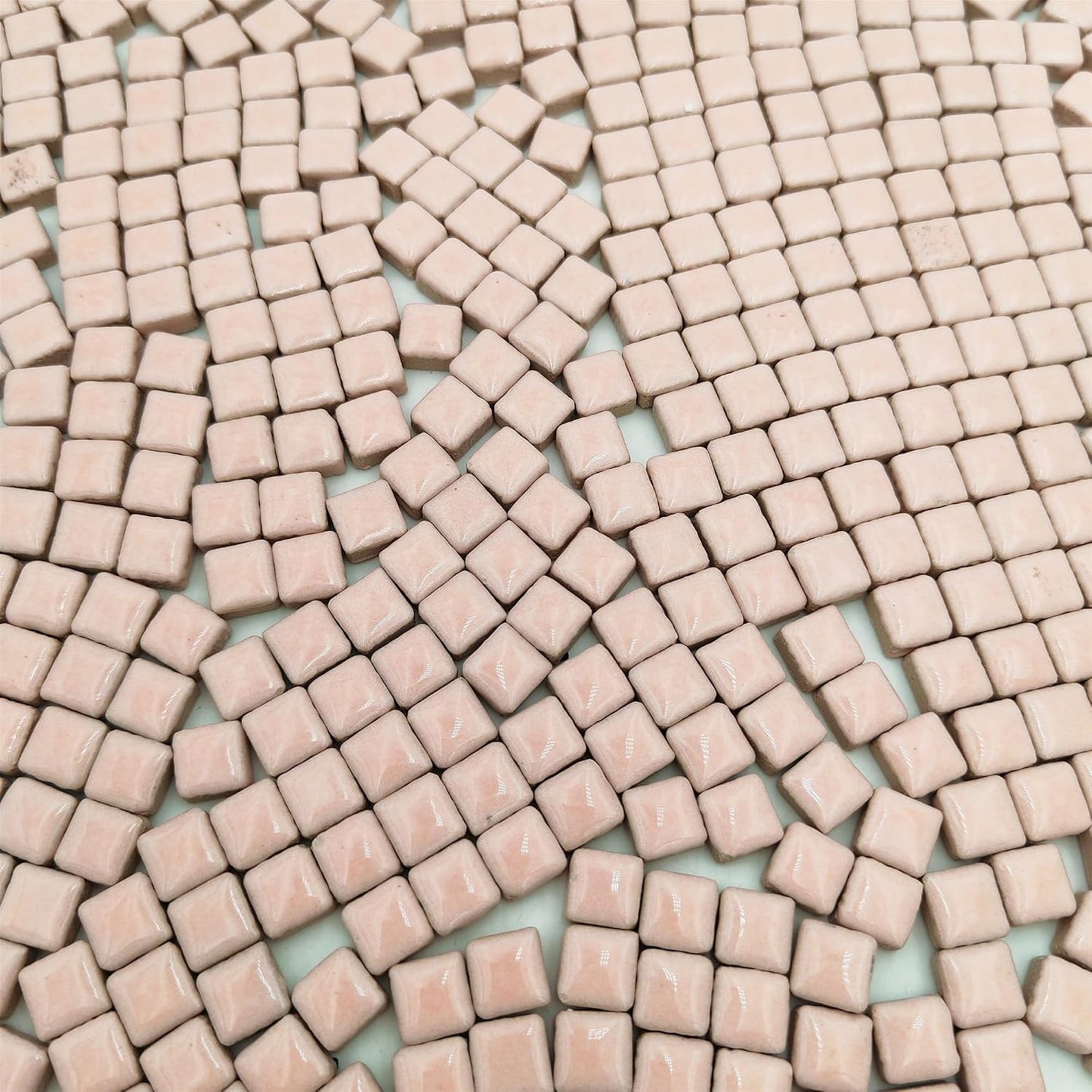 500PCS / 1.1LB Square Ceramic Mosaic Tiles, 0.4 x 0.4 inch Handmade Making Creative Micro Mosaic Tiles for DIY Art and Home Decorations (Yellow)